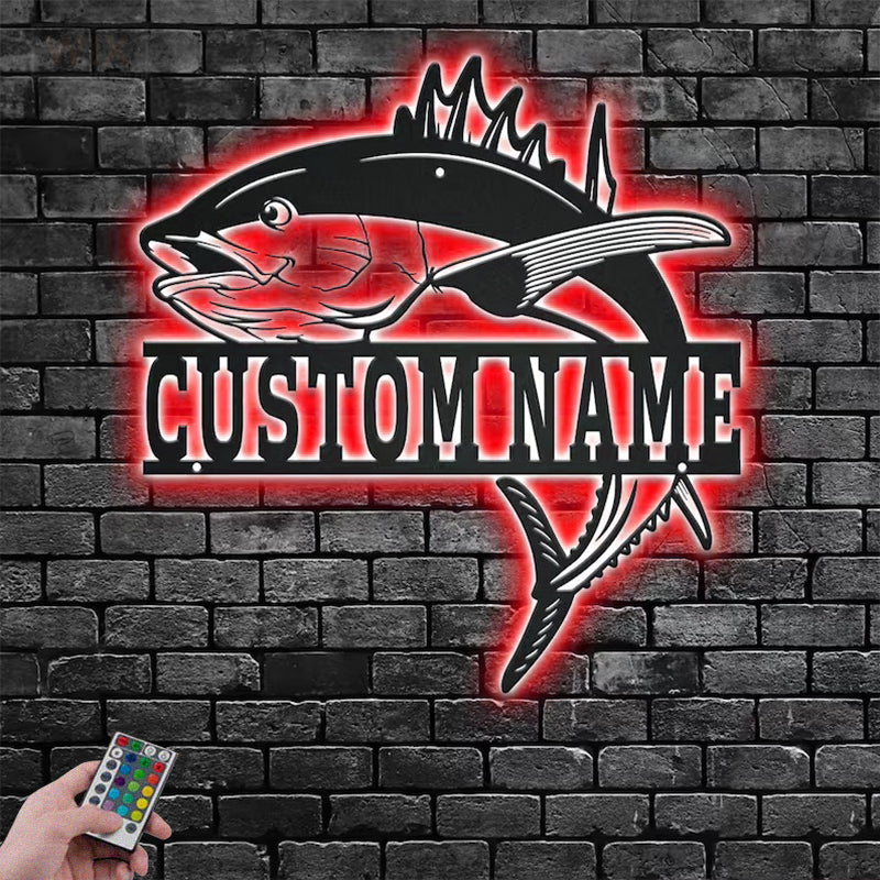 Fishing LED Metal Sign - Wix Decor
