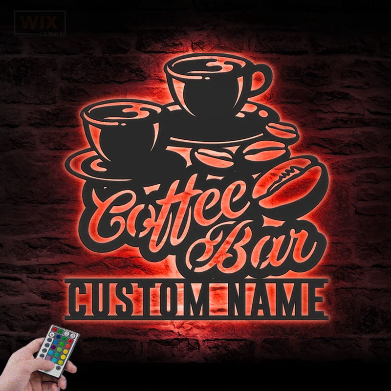 Coffee Shop Led Metal Sign - Wix Decor