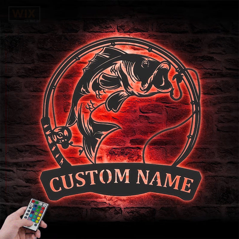 Fishing LED Metal Sign 