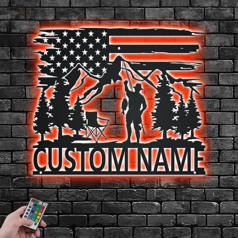 Fishing LED Metal Sign - Wix Decor