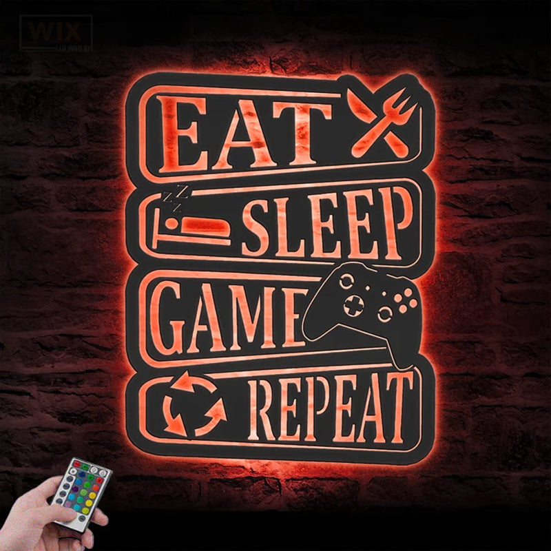 Gamer Zone LED Metal Sign - Wix Decor
