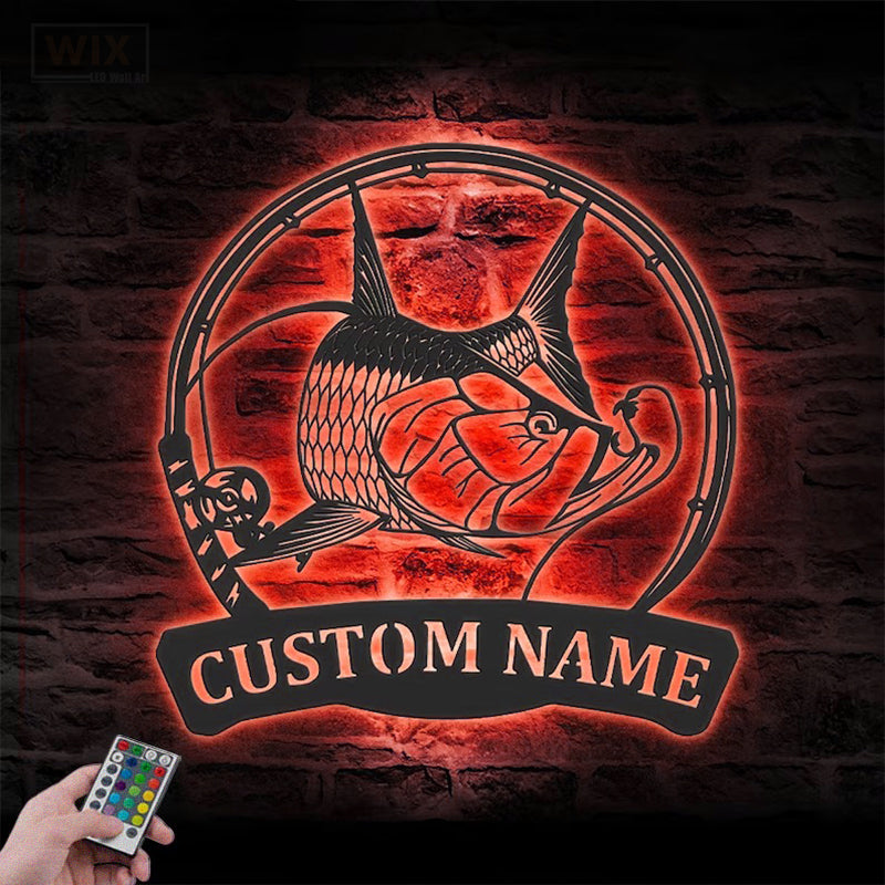 Fishing LED Metal Sign - Wix Decor