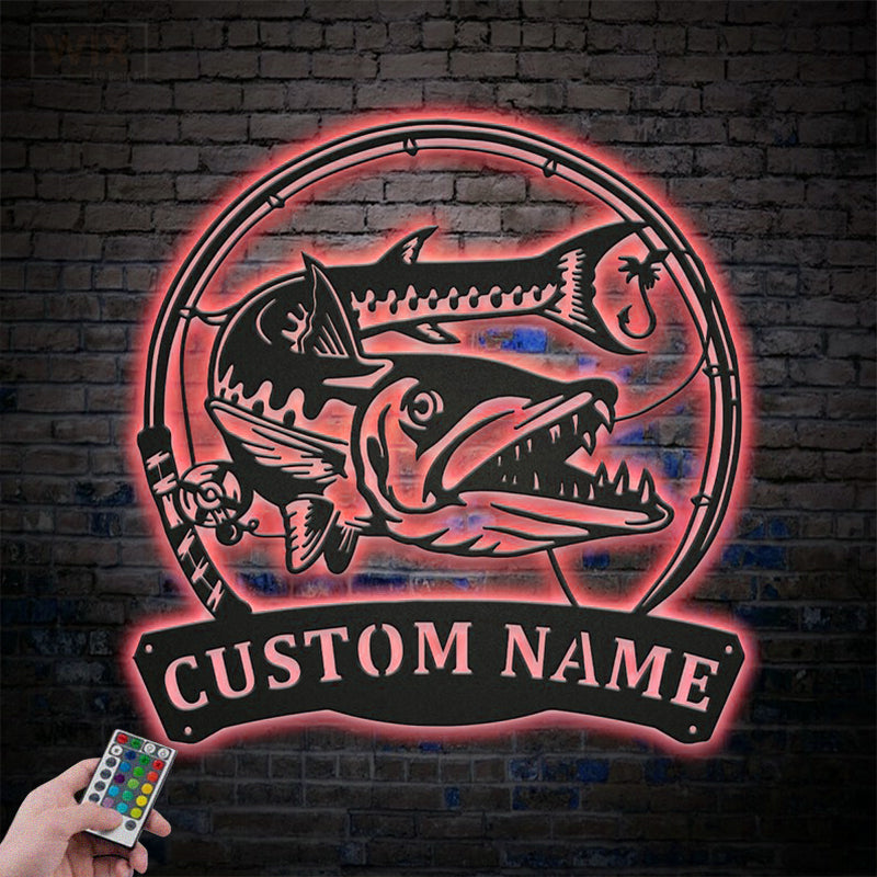 Fishing LED Metal Sign - Wix Decor
