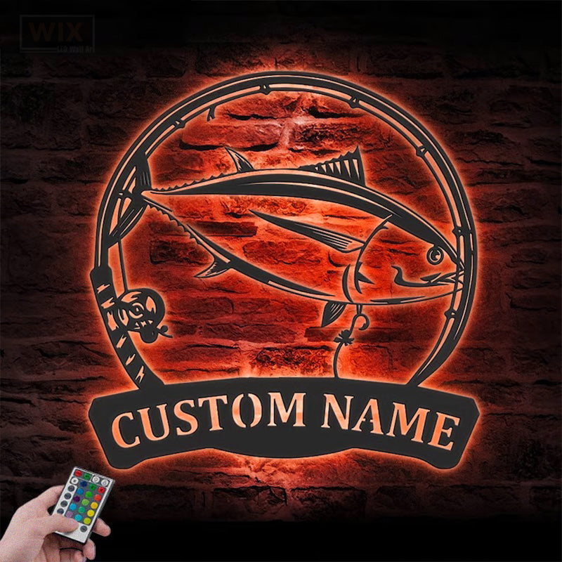 Fishing LED Metal Sign - Wix Decor