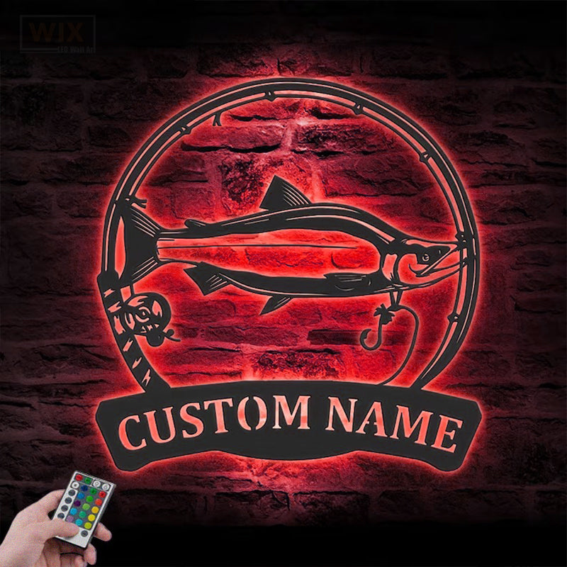 Fishing LED Metal Sign - Wix Decor