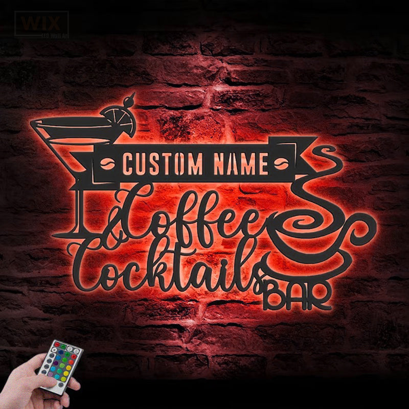 Coffee Shop Led Metal Sign - Wix Decor