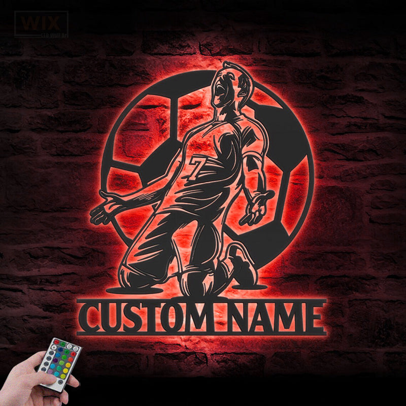 Soccer LED Metal Sign - Wix Decor