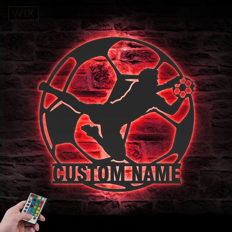 Soccer LED Metal Sign - Wix Decor