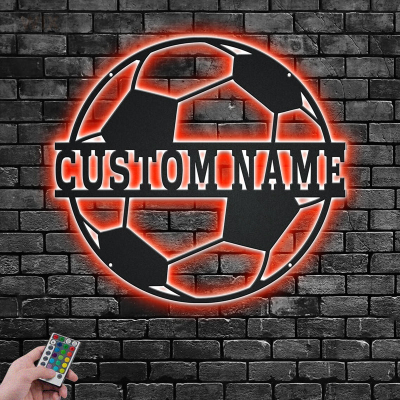 Soccer LED Metal Sign - Wix Decor
