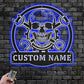 Skull LED Metal Sign 