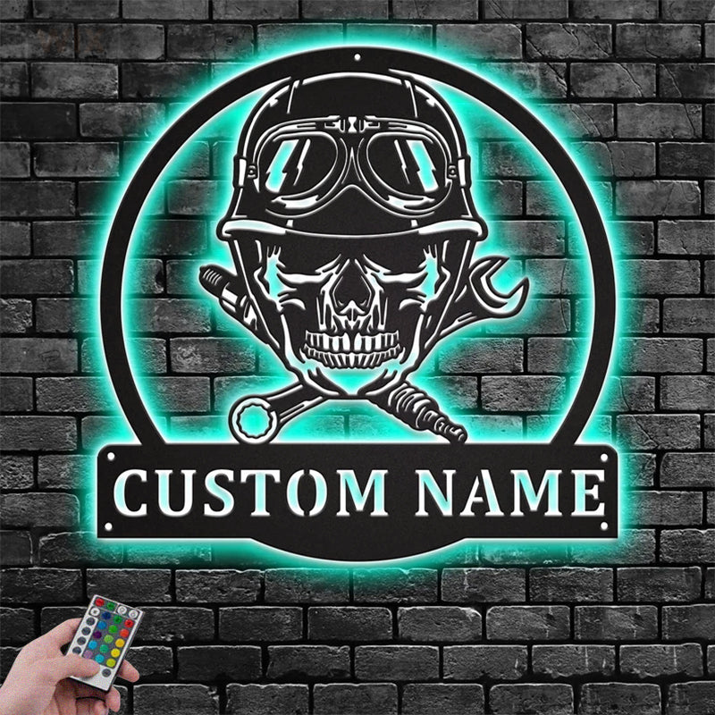 Skull LED Metal Sign - Wix Decor
