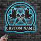 Skull LED Metal Sign 