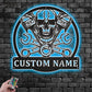 Skull LED Metal Sign 