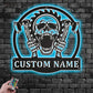 Skull LED Metal Sign 