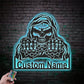 Skull LED Metal Sign 