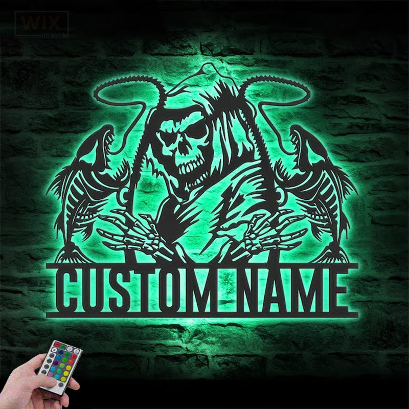 Skull LED Metal Sign - Wix Decor