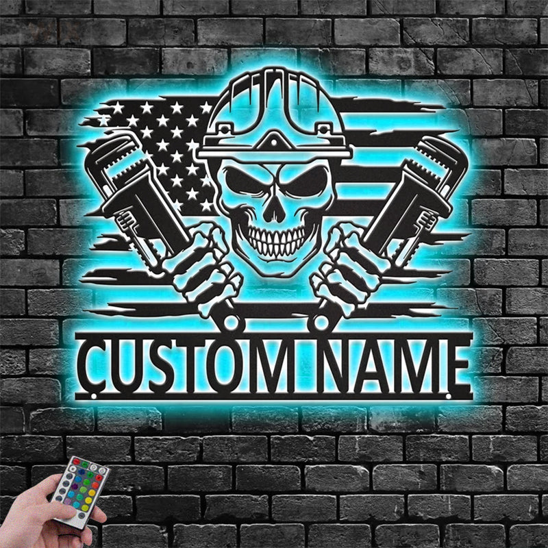 Skull LED Metal Sign - Wix Decor