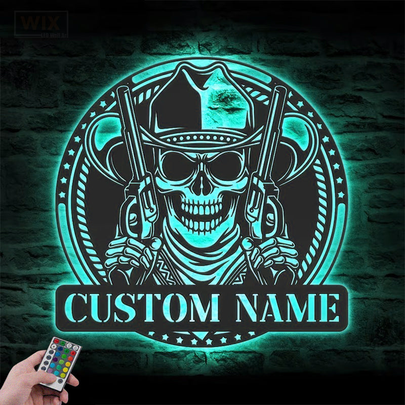 Skull LED Metal Sign - Wix Decor