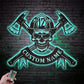 Skull LED Metal Sign 