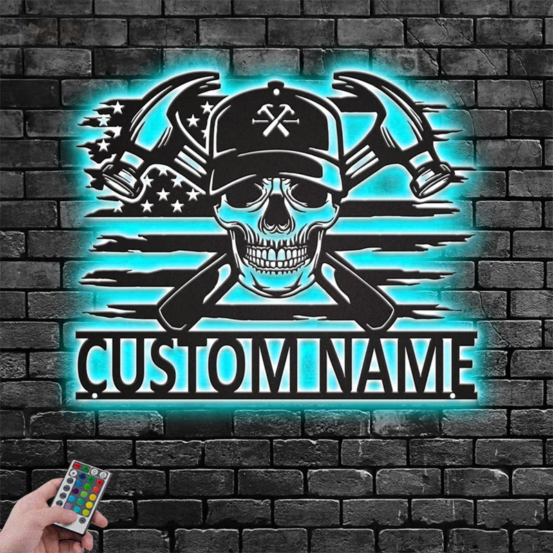 Skull LED Metal Sign - Wix Decor