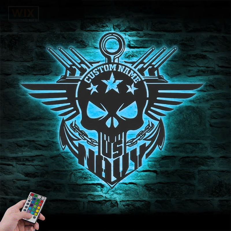 Skull LED Metal Sign - Wix Decor