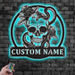 Skull LED Metal Sign 