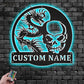Skull LED Metal Sign 