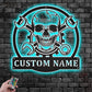 Skull LED Metal Sign 