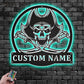 Skull LED Metal Sign 