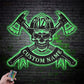 Skull LED Metal Sign 