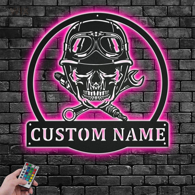 Skull LED Metal Sign - Wix Decor