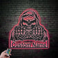 Skull LED Metal Sign 