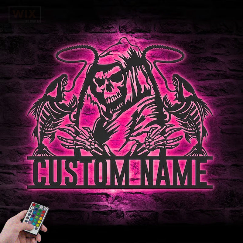 Skull LED Metal Sign - Wix Decor