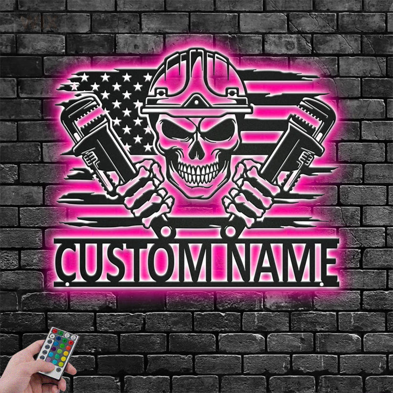 Skull LED Metal Sign - Wix Decor