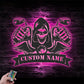 Skull LED Metal Sign 