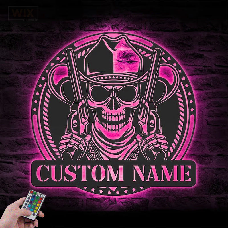 Skull LED Metal Sign - Wix Decor