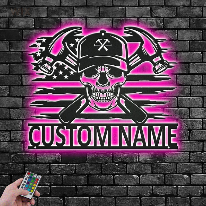 Skull LED Metal Sign - Wix Decor