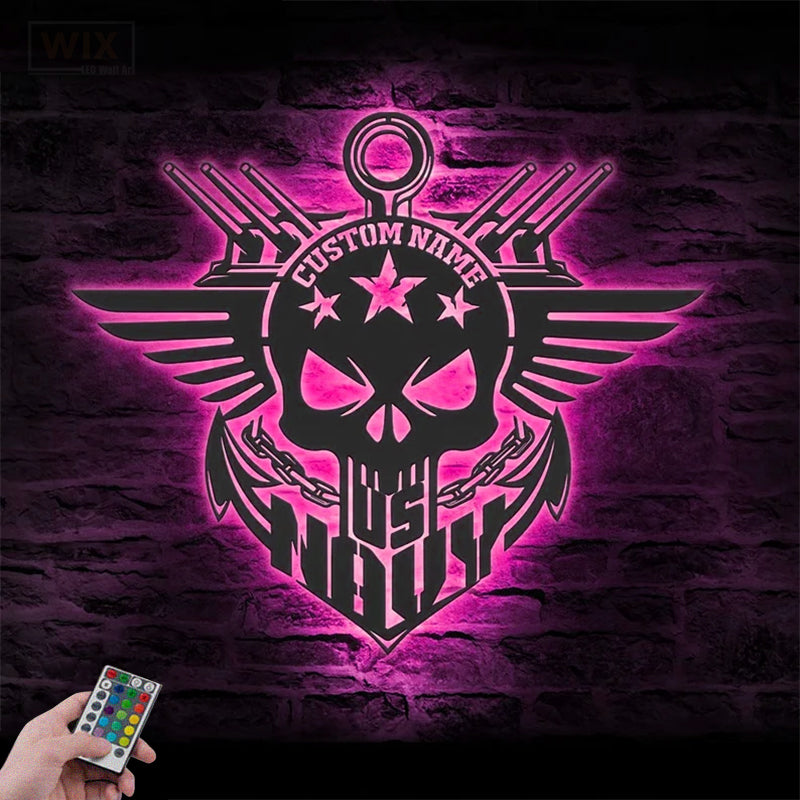 Skull LED Metal Sign - Wix Decor