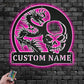 Skull LED Metal Sign 