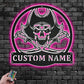 Skull LED Metal Sign 