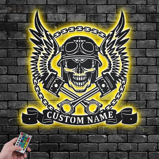 Skull LED Metal Sign