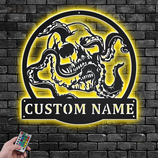 Skull LED Metal Sign