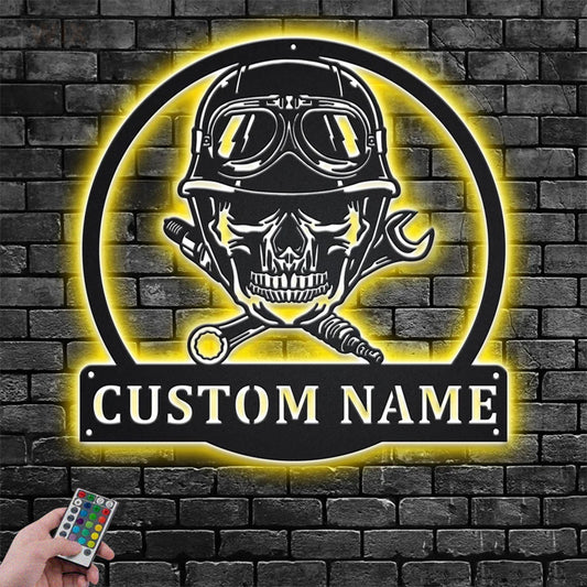 Skull LED Metal Sign - Wix Decor