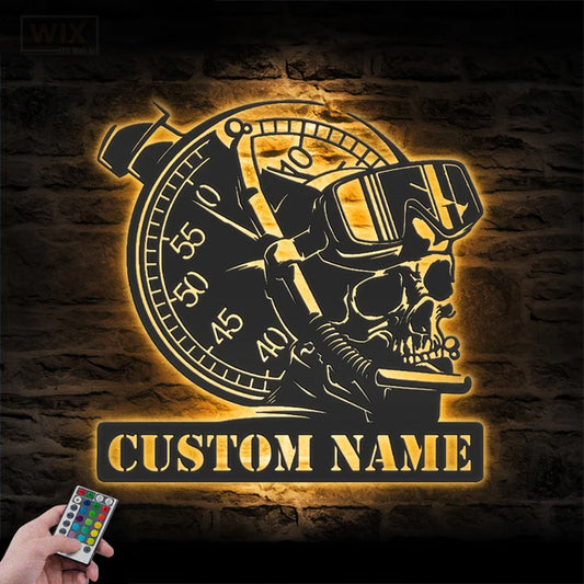 Skull LED Metal Sign - Wix Decor