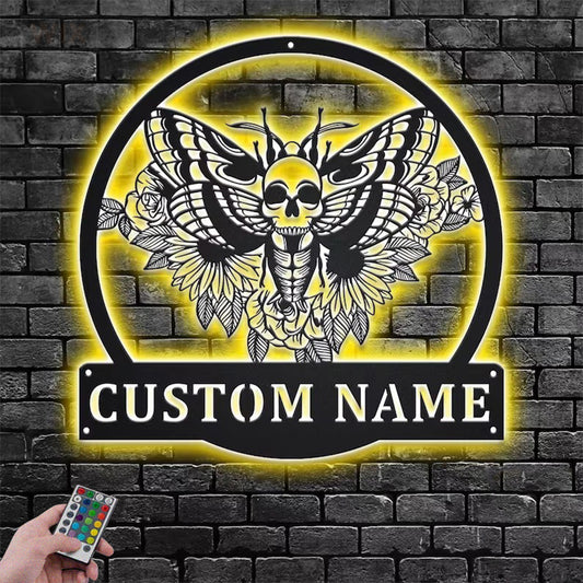 Skull LED Metal Sign