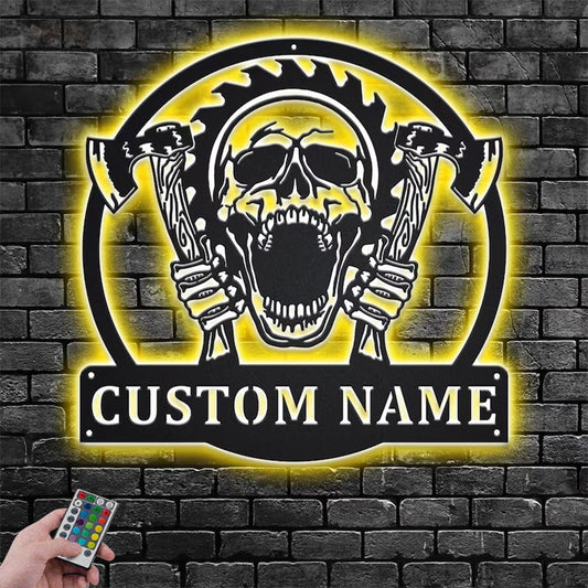 Skull LED Metal Sign