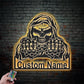 Skull LED Metal Sign 