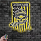 Skull LED Metal Sign 