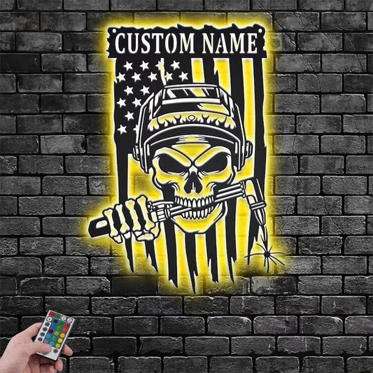 Skull LED Metal Sign