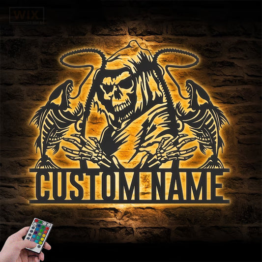 Skull LED Metal Sign - Wix Decor